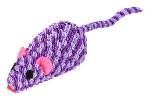 kattenspeeltje muis 15 cm polyester paars