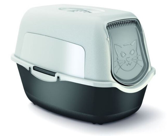 kattenbak Bailey 56 x 40 x 39 cm zwart/wit