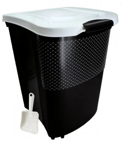voedselopslag Archie 38 liter 41 x 50 cm zwart/wit