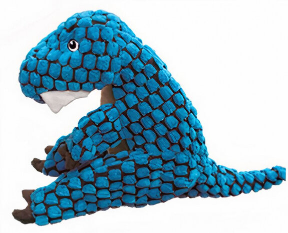 hondenknuffel Dynos T-rex 18 x 35 cm nylon blauw