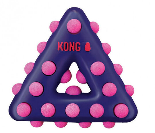 kauwspeeltje Dotz Triangle hond 16,5 cm rubber paars/roze