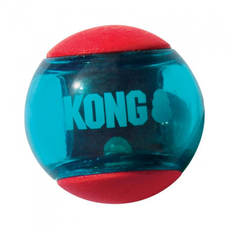 hondenspeelgoed Squeez Action 8,5 cm rubber rood/blauw