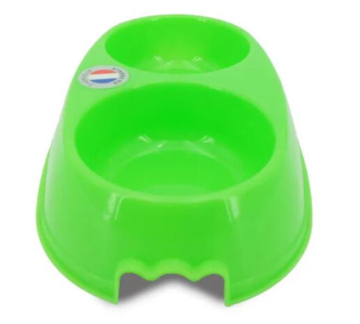 voer- en drinkbak dubbel huisdier 250 ml groen