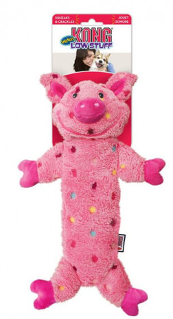 hondenknuffel Low Stuff Speckles Pig pluche roze