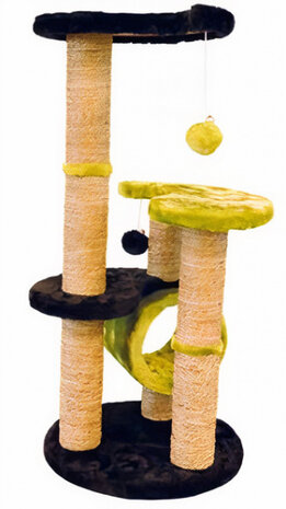 krabpaal Everest 40 x 86 cm sisal zwart/geel