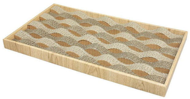 krabplank Waves 46 x 25,5 cm hout/karton naturel