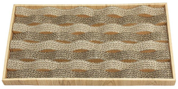 krabplank Waves 46 x 25,5 cm hout/karton naturel