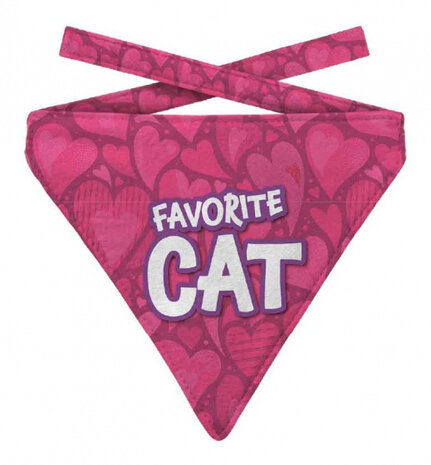 kattenhalsdoek Favorite cat polyester roze maat S