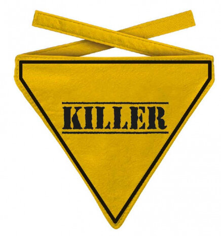 hondenhalsdoek Killer geel polyester maat S