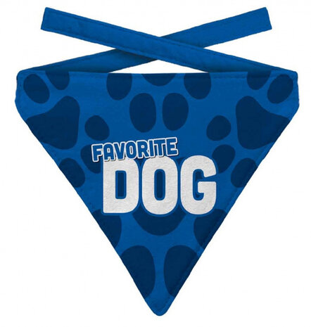 hondenhalsdoek Favorite Dog blauw polyester maat L