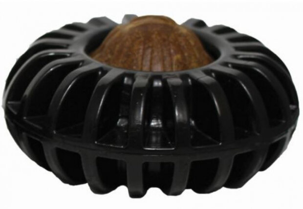 voerspeeltje Wheeler 8 cm rubber zwart 2-delig