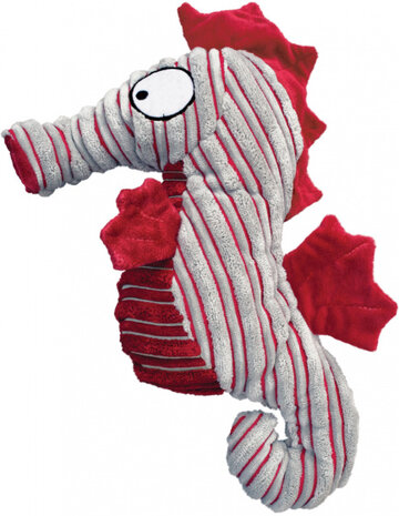 hondenknuffel Cuteseas Seahorse 30 cm fluweel grijs/rood