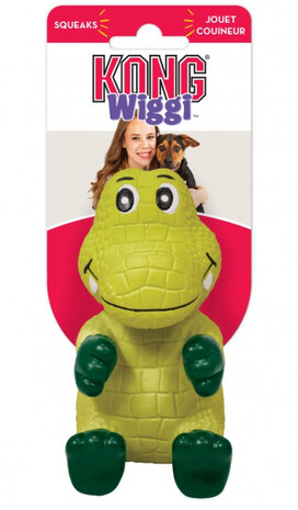hondenspeeltje Wiggi Alligator 26 x 12,7 cm rubber groen