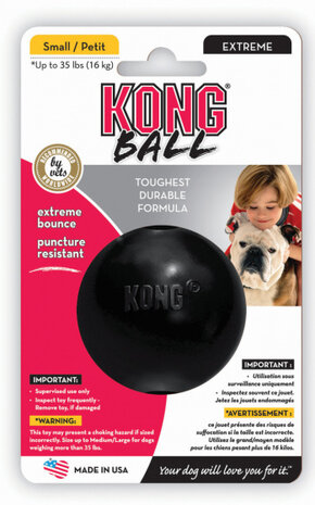 hondenspeelbal Extreme &lt;16 kg 6 cm rubber zwart