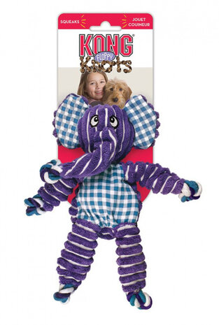 hondenknuffel Floppy Knots Elephant 36 cm pluche paars