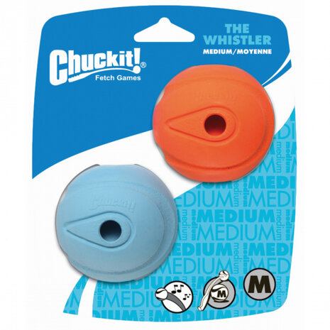 speelballen The Whistler rubber blauw/oranje 2 stuks