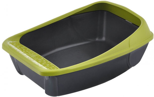 kattenbak Virgo 52 x 39 x 20 cm zwart/groen