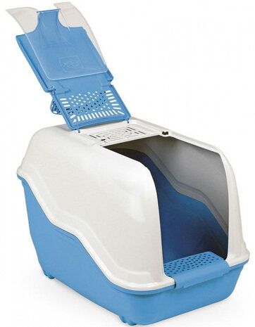 kattenbak Netta Maxi 66 x 49 x 50 cm blauw/wit