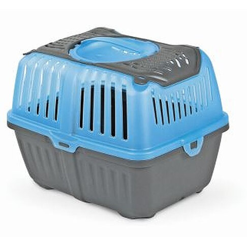 vervoersbox Neyo 30 x 23 x 23 cm antraciet/blauw