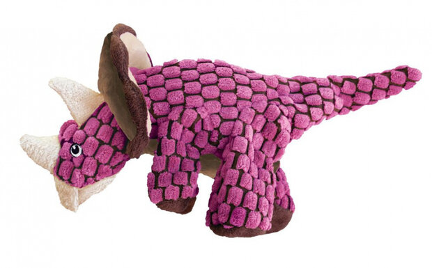 hondenknuffel Dynos Triceratops 28 x 13 cm nylon roze