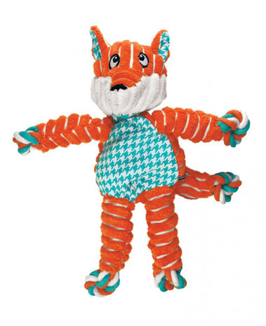 hondenknuffel Floppy Knots Fox 23 cm pluche oranje/blauw