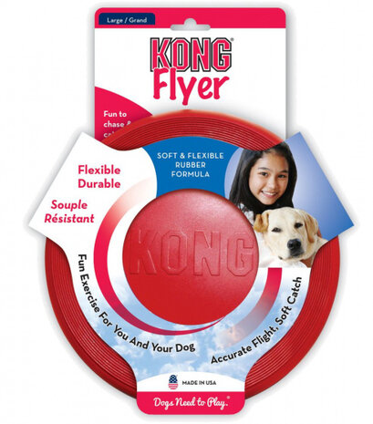 hondenfrisbee Flyer 23 cm rubber rood
