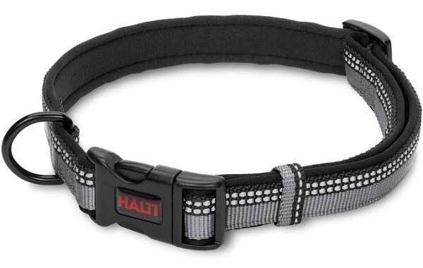 halsband reflecterend 20-30 cm nylon zwart/grijs