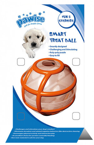 hondenspeelgoed Treat Ball 8 cm rubber oranje