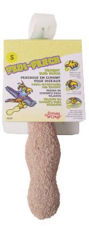 vogelzitstok met klem 16 cm steen roze