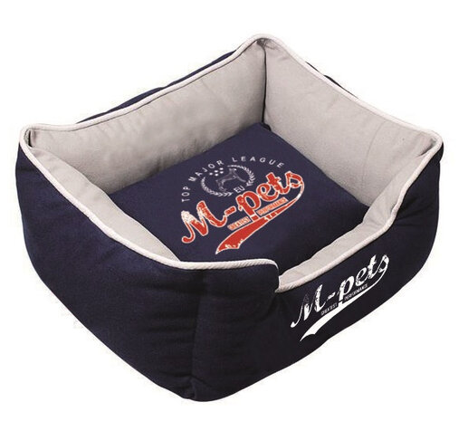 hondenmand Dublin 65 x 55 x 25 cm katoen blauw/grijs