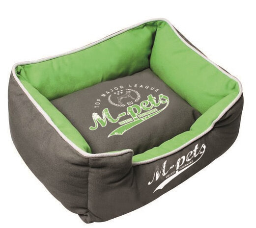 hondenmand Dublin 55 x 45 x 23 cm katoen groen/grijs