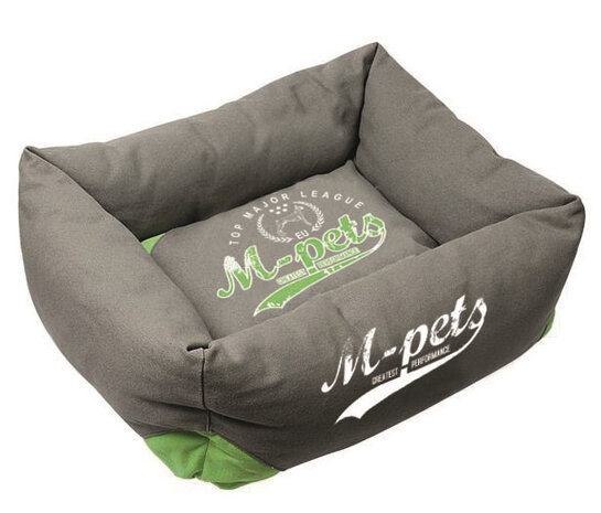 hondenmand London 55 x 45 x 23 cm katoen groen/grijs
