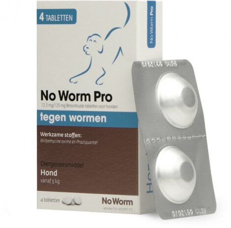 anti-wormenmiddel No Worm Pro hond 4 stuks
