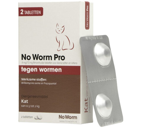 anti-wormenmiddel No Worm Pro kat 2 stuks