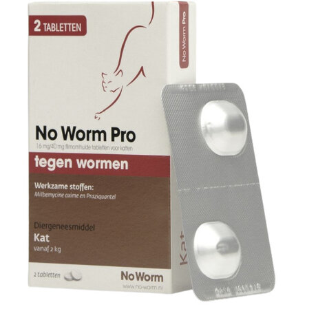 anti-wormenmiddel No Worm Pro kat 2+ kg 2 stuks
