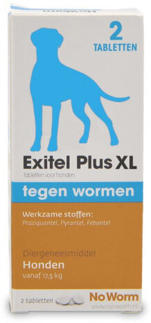 anti-wormenmiddel Exitel Plus XL hond 2 stuks