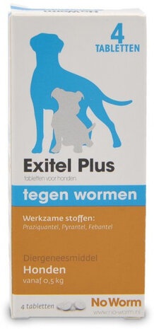 anti-wormenmiddel Exitel Plus hond 4 stuks