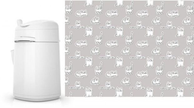 dispenserhoes Cats 15,5 x 20,5 cm katoen grijs
