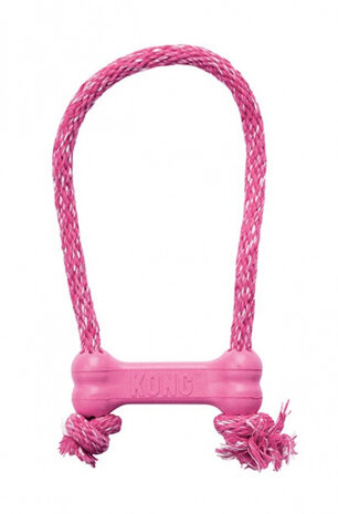 trektouw puppy Goodie Bone XS katoen/rubber roze