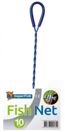 schepnetje aquarium 10 cm polyester wit/blauw