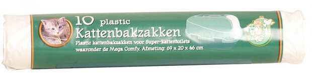 kattenbakzakken 69 x 20 x 46 cm wit 10 stuks