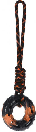 hondenspeelgoed trektouw 51 x 12 cm katoen oranje