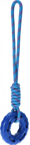 hondenspeelgoed touw 51 x 12 cm katoen blauw/roze