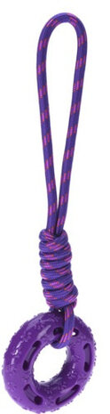 hondenspeelgoed touw 51 x 12 cm katoen paars