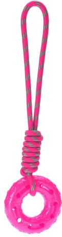 hondenspeelgoed touw 51 x 12 cm katoen roze