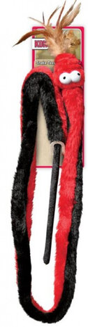 kattenkruid Snake polyester 143 x 4,5 cm rood/zwart