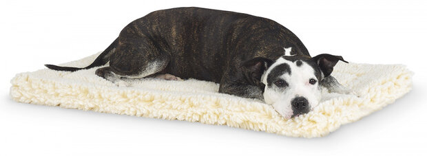 hondenmat Huggle Fleece 76 x 123 cm polyester ivoorwit