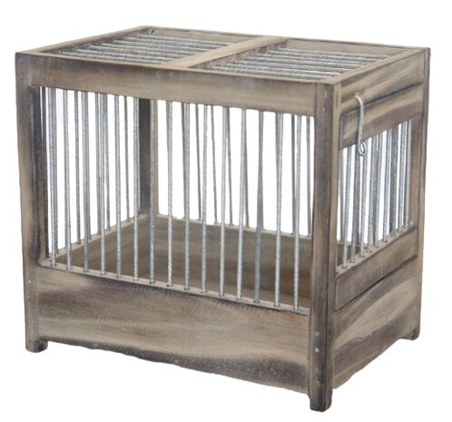 nestkast 15,1 x 21,9 x 19 cm bruin hout/staal