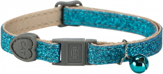 kattenhalsband Glitters 18-22 x 2 cm nylon blauw