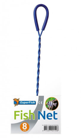 schepnetje aquarium 8 cm polyester wit/blauw